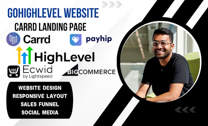 Gig Preview - Carrd website ecwid bigcommerce gohighlevel landing page payhip kajabi website