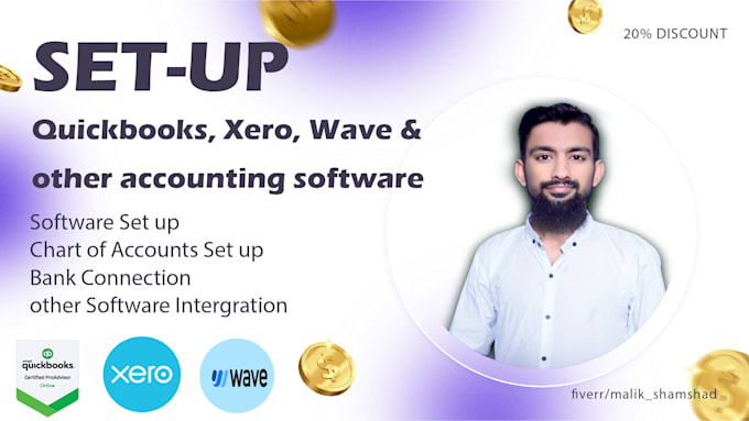 Gig Preview - Setup quickbooks, xero, wave and other accounting software