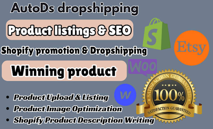 Gig Preview - Do product upload, product listing autods shopify marketing ecommerce