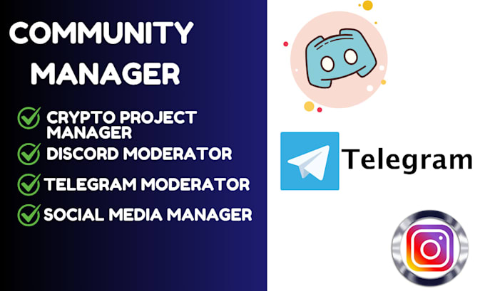 Gig Preview - Be your community manager, social media marketer, crypto telegram moderator