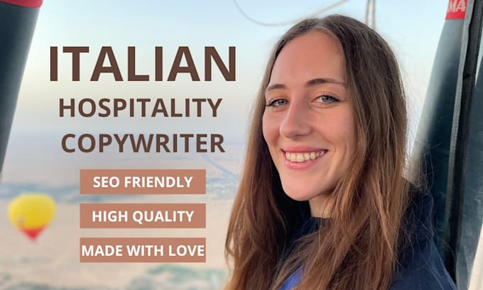 Gig Preview - Be your italian hospitality copywriter for ads, email and blog post