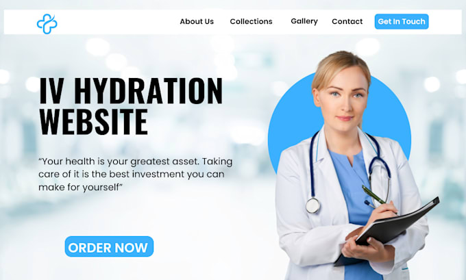 Gig Preview - Design iv hydration website, iv dehydration website,   oral rehydration therapy