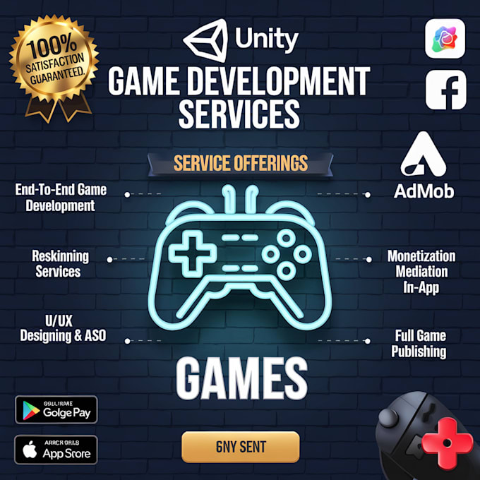 Gig Preview - Provide unity game development, monetization and multiplayer