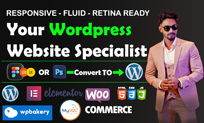 Gig Preview - Build a professional, custom wordpress website tailored to your business needs