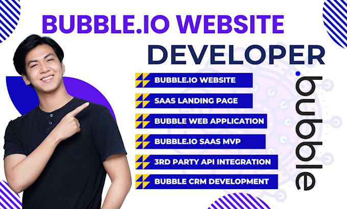 Gig Preview - Setup responsive bubble io website, no code saas landing page, web application