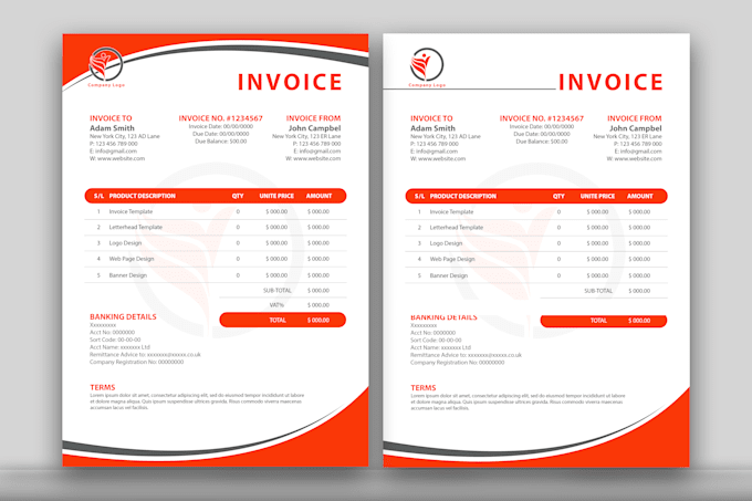 Gig Preview - Design professional invoice template within 4 hours