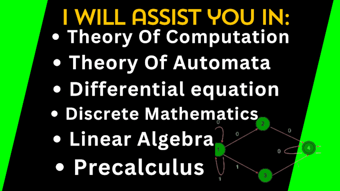 Gig Preview - Assist in theory of automata,theory of computation,discrete math,linear algebra