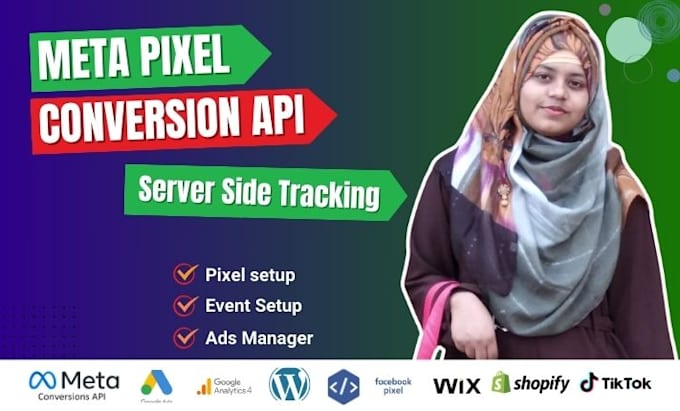 Gig Preview - Setup facebook meta pixel shopify, conversion API, fix pixel tiktok GTM ga4