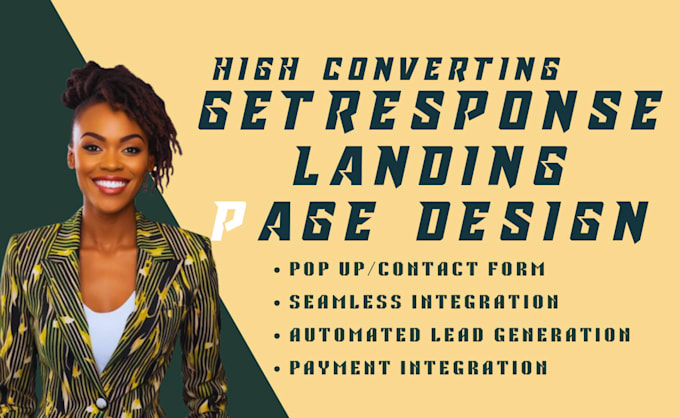 Gig Preview - Create high converting getresponse landing page design saas landing onepage sits