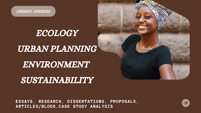 Gig Preview - Do urban planning, ecology, environmental sustainability, climate change, sdgs