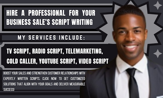 Gig Preview - Write TV, radio, vsl, telemarketing scripts and cold call script to boost sales