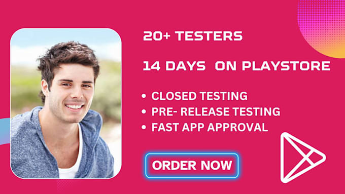 Gig Preview - Do 20 testers for closed testing with 20 devices in 14 days, 20 app testers