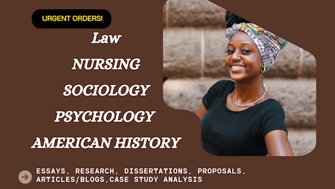 Gig Preview - Do american history, sociology, law, nursing, psychology, research n summary