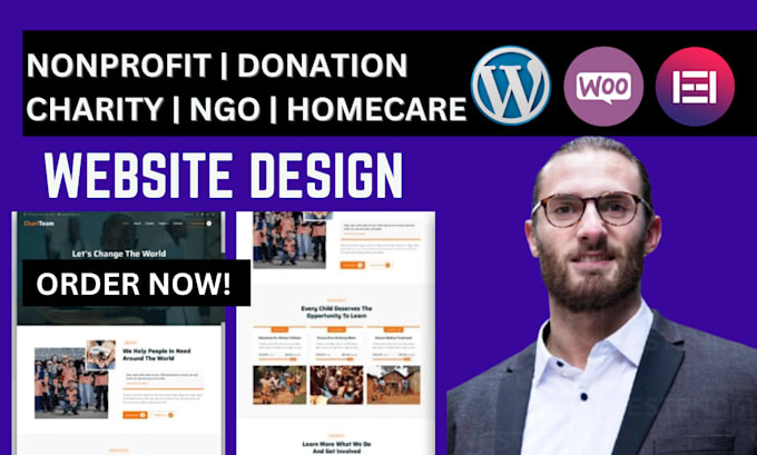 Gig Preview - Create nonprofit, charity, ngo homecare, healthcare website with donation system