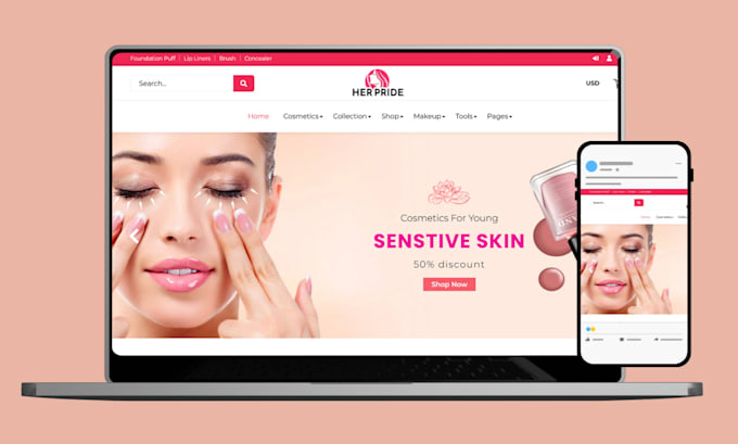 Gig Preview - Design captivating skin care shopify store skin care store spa beauty website