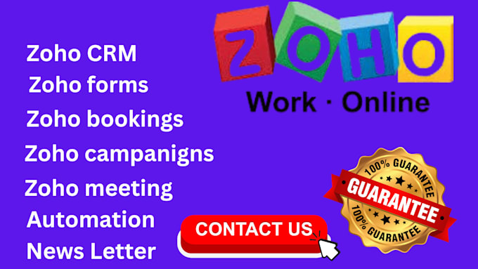 Gig Preview - Do zoho sites  zoho books  zoho forms  zoho campaigns  zoho crm