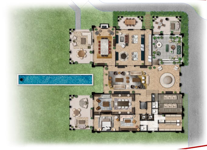 Gig Preview - Illustrate any given architectural floor plan