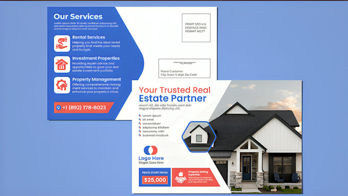 Gig Preview - Design eddm postcard, flyer, real estate postcard, brochure, catalog, media kit