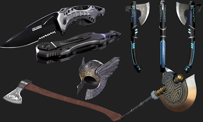 Gig Preview - Make 3d weapons 3d sword knife props and cosplay for printing