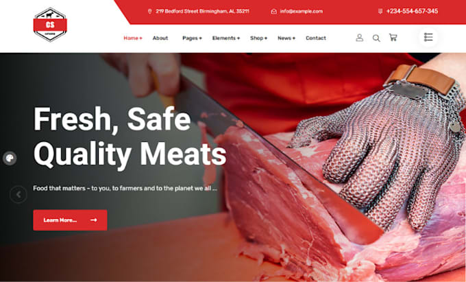 Gig Preview - Design butcher shopify seafood store restaurant website with ordering system