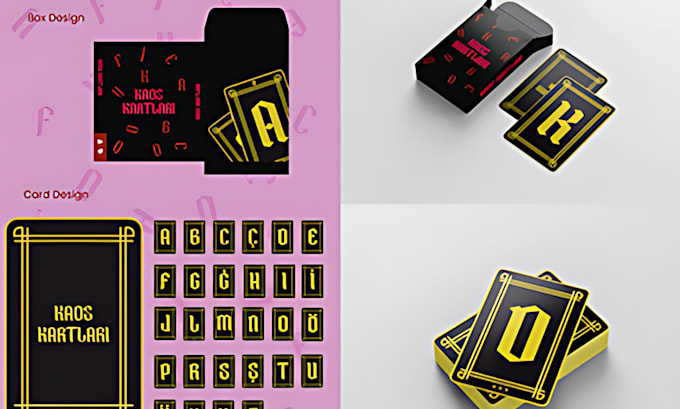 Gig Preview - Design custom playing cards, card game design, card box mockup with rule book