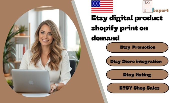 Gig Preview - Launch your profitable etsy and shopify print on demand store today