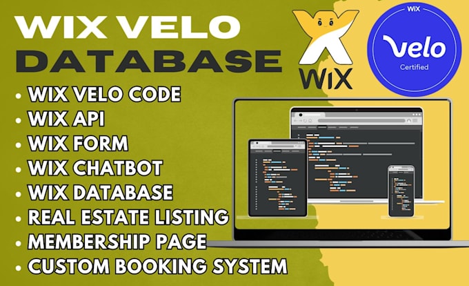 Gig Preview - Wix code, wix database, wix velo, wix cms, wix api, wix seo, wix form