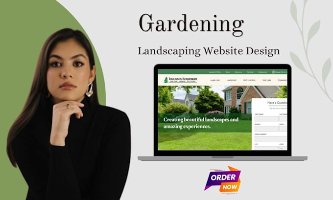 Gig Preview - Design landscaping, gardening, planting, snow removal, lawn care service website