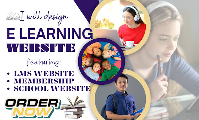 Gig Preview - Design elearning website lms membership website using buddyboss and learndash