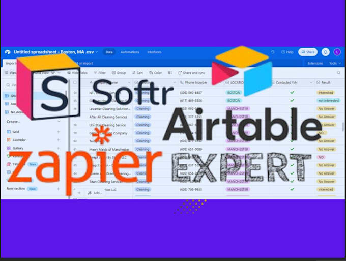 Gig Preview - Build airtable bases and automate with block script, zapier, integromat expert