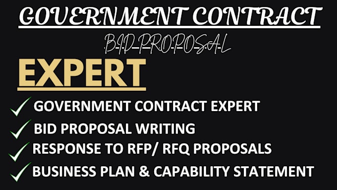 Gig Preview - Find rfp, write bid proposal, winning government contract, rfq, respond to rfp