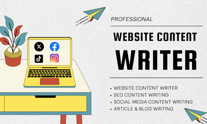 Gig Preview - Be your website content writer, seo and social media content writing