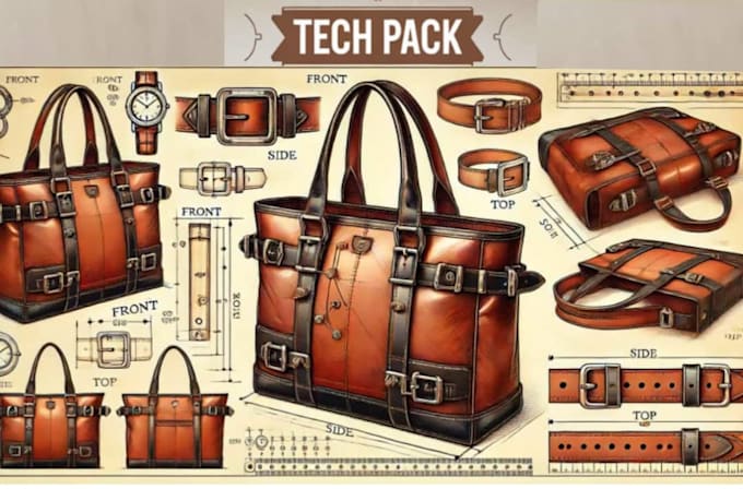 Gig Preview - Design handbag, duffle bag, tote bag, backpack, bag design and bag tech pack