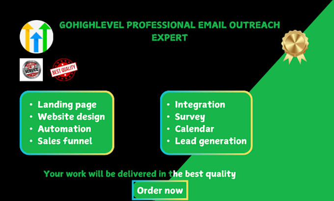 Gig Preview - Set up gohighlevel automation, email marketing, sales funnel, landing page