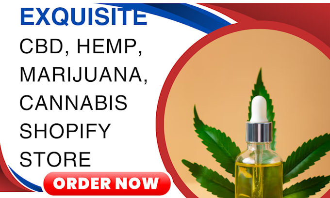 Gig Preview - Design cbd marijuana hemp cannabis vape shopify store website