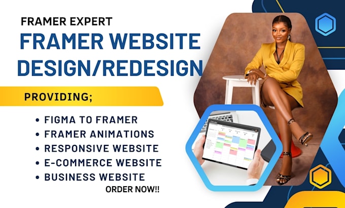 Gig Preview - Design framer website design framer website redesign responsive framer website