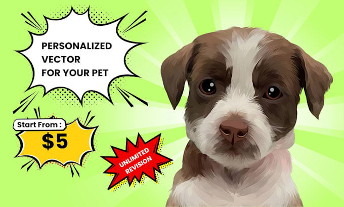 Gig Preview - Draw personalized vector pet from photo in 24 hours