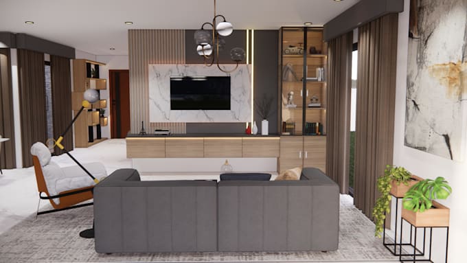 Bestseller - 3d rendering interior design for your living room