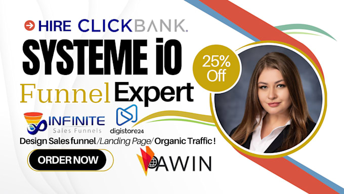 Gig Preview - Clickbank affiliate marketing systeme io sales funnel digistore24 link promotion