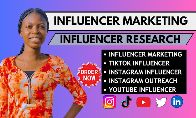 Gig Preview - Find best instagram influencer for influencer research and marketing list