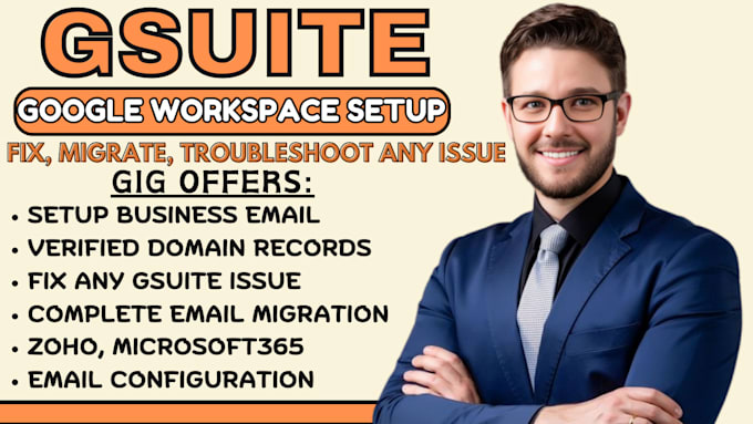 Gig Preview - Migrate google workspace gsuite domain transfer, email migration smtp fix domain