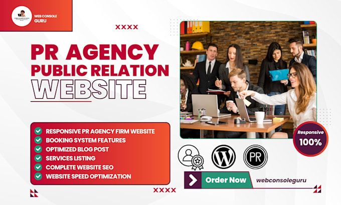 Gig Preview - Design PR agency website public relations firm media influencers brand website