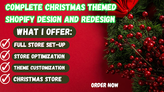 Gig Preview - Do complete christmas themed shopify design and redesign