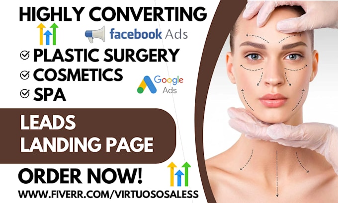 Gig Preview - Generate plastic surgery leads botox hair laser removal weight loss landing page