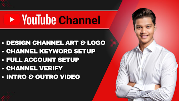 Gig Preview - Setup youtube channel with logo, banner, and create professional account