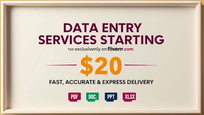 Gig Preview - Do expert data entry services accurate fast reliable