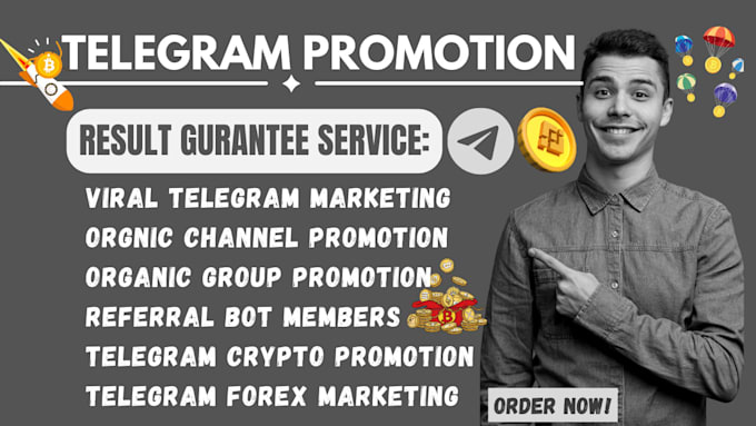 Gig Preview - Promote your telegram to real and active crypto subscriber, telegram marketing