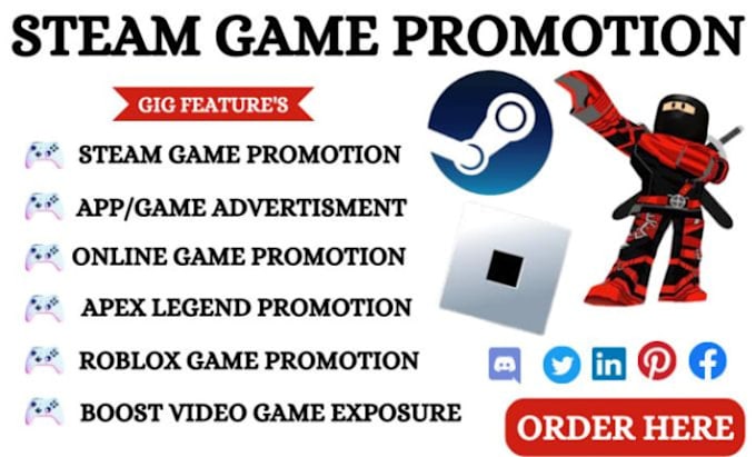 Gig Preview - Steam game promotion, steam game promotion, steam marketing to increase wishlist