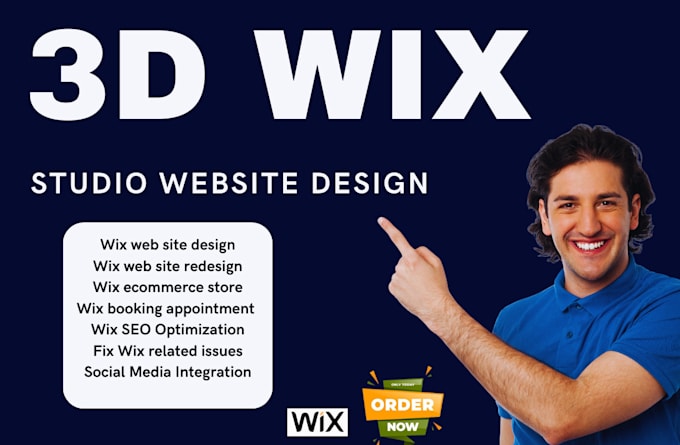 Gig Preview - Create a stunning 3d interactive website using wix studio 3d animated wix studio