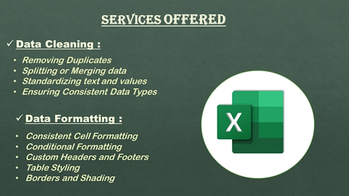 Gig Preview - Do data cleaning, formatting, merging and splitting, PDF to excel in ms excel